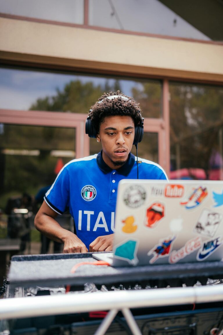 A Man in Blue and White Polo Shirt